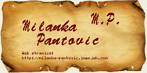 Milanka Pantović vizit kartica